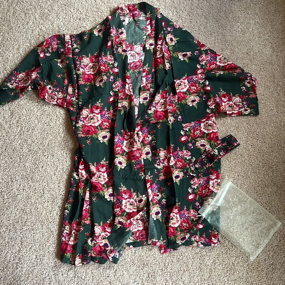 Floral robe for wedding morning